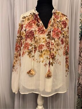 Autres Filles Floral Peasant Blouse | Size Medium | EUC